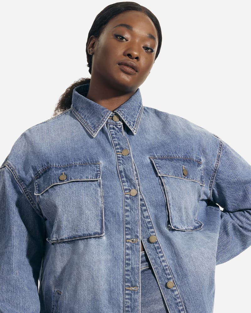 Plus Size Danica Denim Chore Jacket Dark Wash